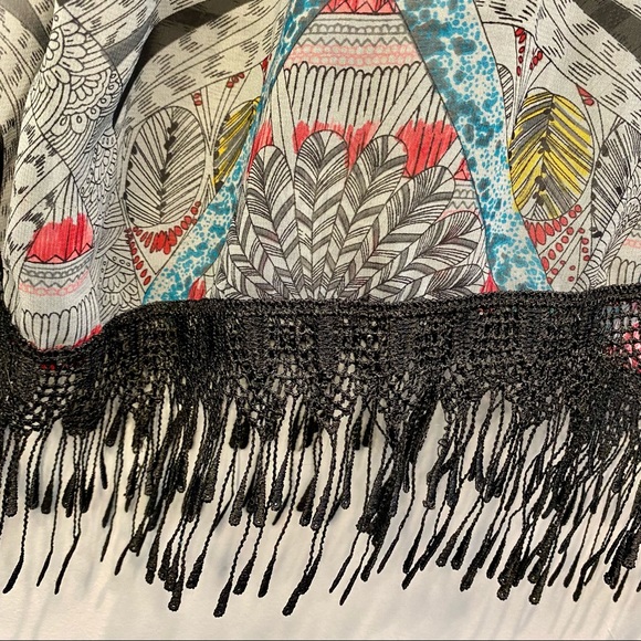 Persaya Bohemian Sheer Kimono Beach Coverup - Picture 6 of 14